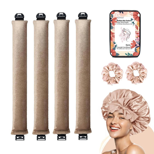 Gentle Overnight Hair Curlers with Satin Set