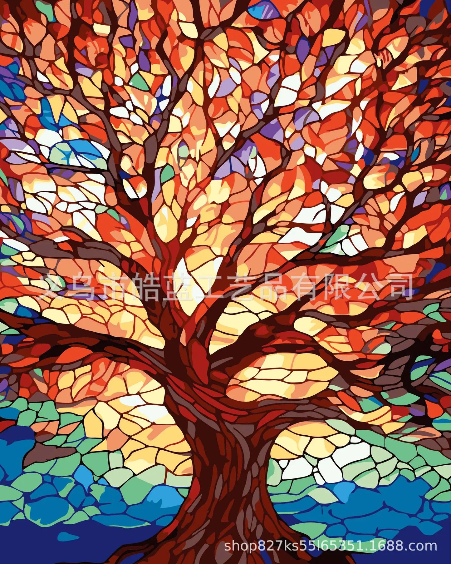 DIY Colorful Glass Digital Oil Painting Wall Art