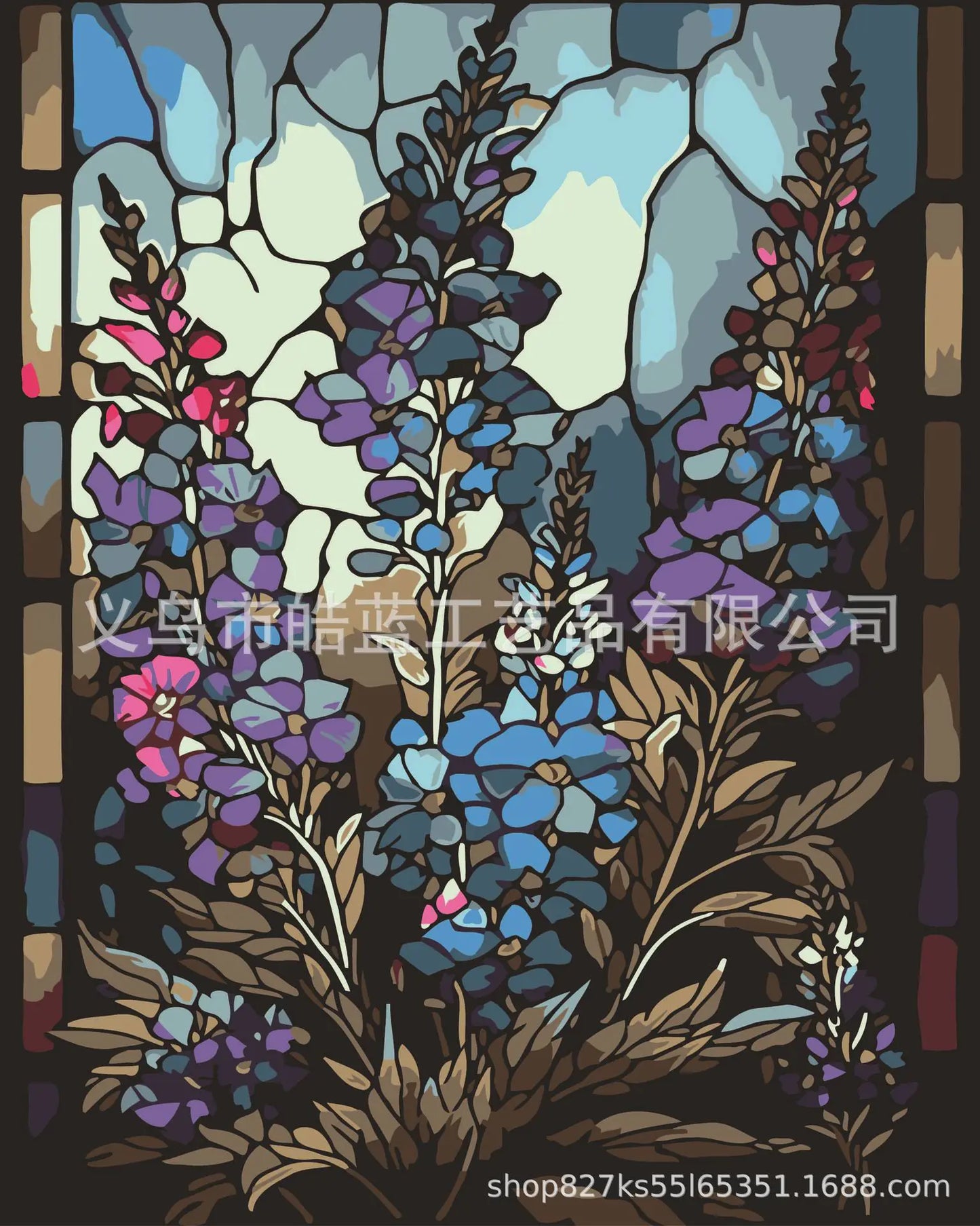 DIY Colorful Glass Digital Oil Painting Wall Art