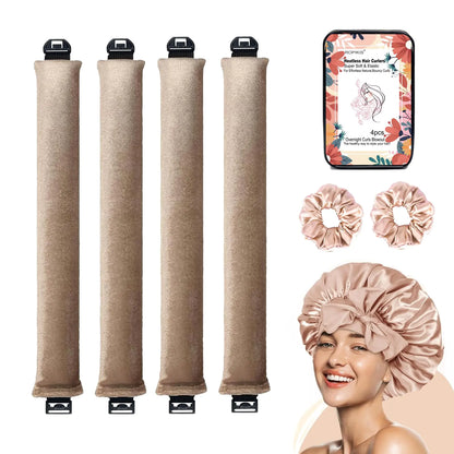 Gentle Overnight Hair Curlers with Satin Set