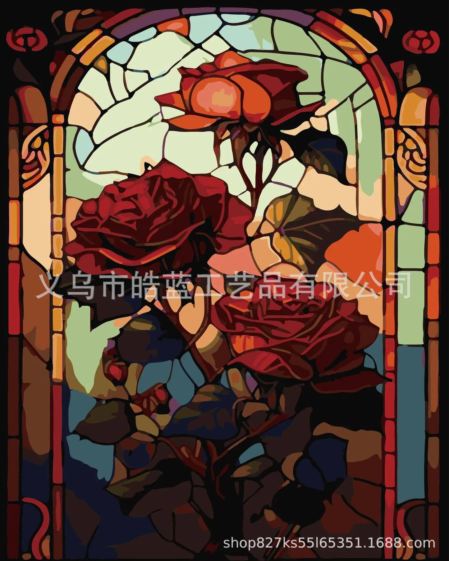 DIY Colorful Glass Digital Oil Painting Wall Art