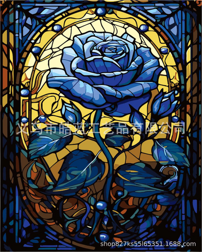 DIY Colorful Glass Digital Oil Painting Wall Art